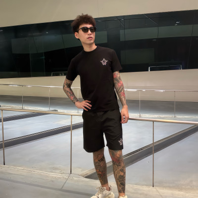 經典刺繡款上衣+短褲套裝